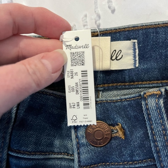 *NWT* Madewell Curvy high rise skinny jeans size 26 - Picture 6 of 11